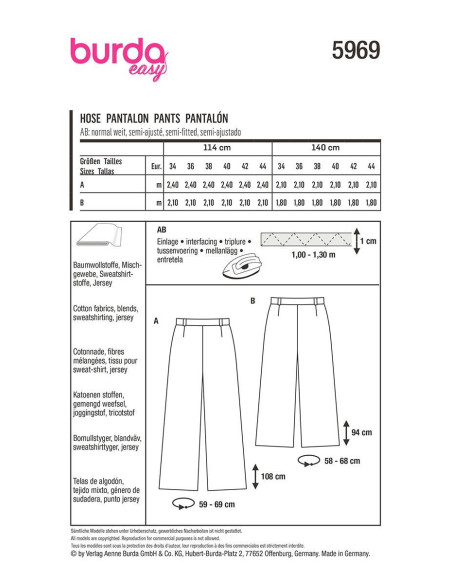 Pants pattern - Burda 5969