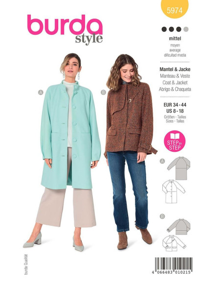Jacket and coat pattern - Burda 5974