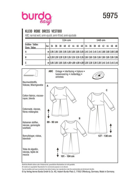 Dress pattern - Burda 5975
