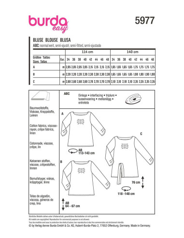 T-shirt Pattern - Burda 5977