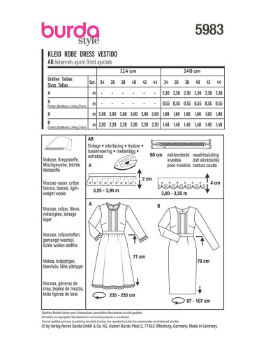 Dress pattern - Burda 5983