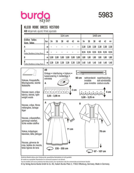 Dress pattern - Burda 5983