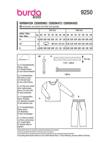 Pattern set - Burda 9250