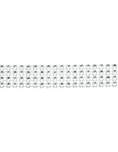 20 mm silver rhinestone trim