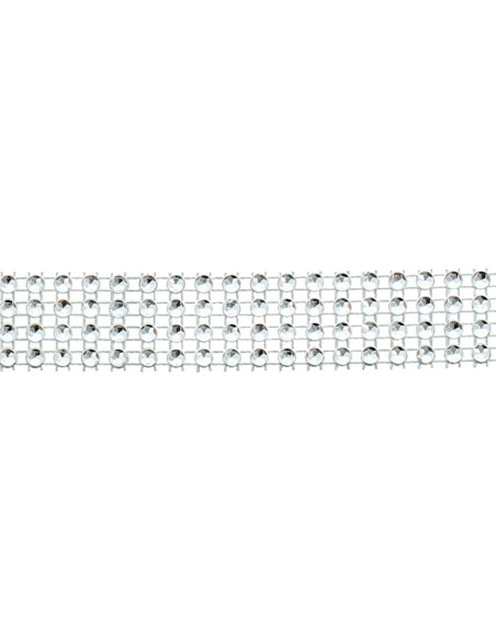 20 mm silver rhinestone trim