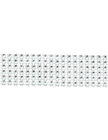 30 mm silver rhinestone trim