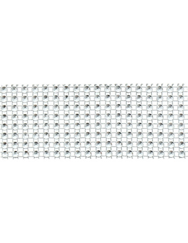 40 mm silver rhinestone trim
