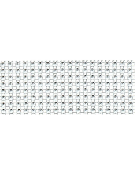 40 mm silver rhinestone trim