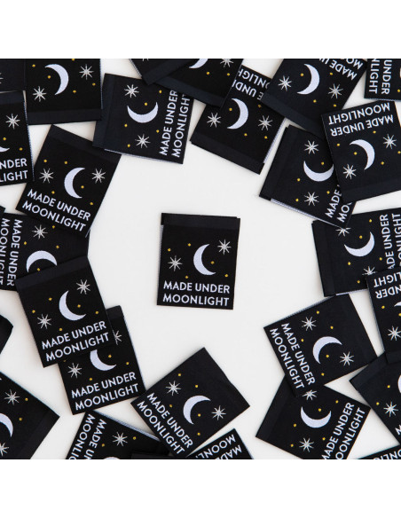 Set of 8 woven labels - Made Under Moonlight