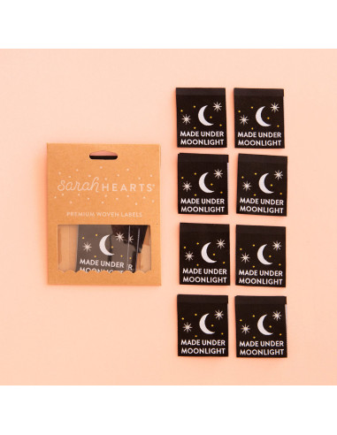 Set of 8 woven labels - Made Under Moonlight