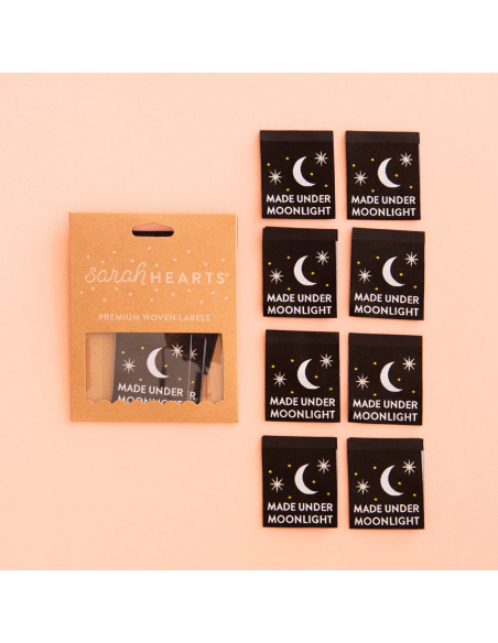 Set of 8 woven labels - Made Under Moonlight