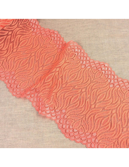 Elastic lace flame - Dark coral