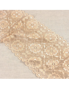 Elastic lace flower path - Beige