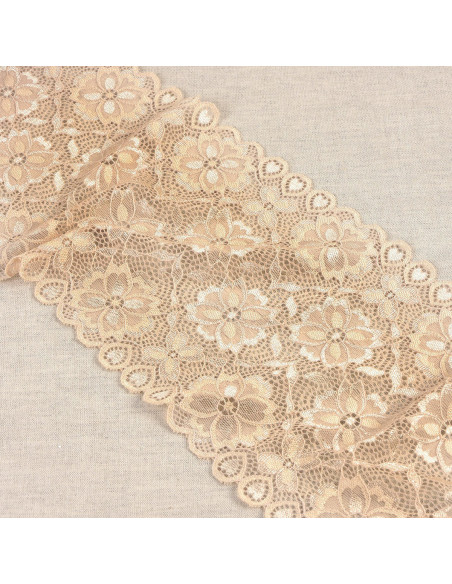 Elastic lace flower path - Beige