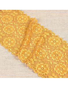 Elastic lace flower path - Mustard yellow