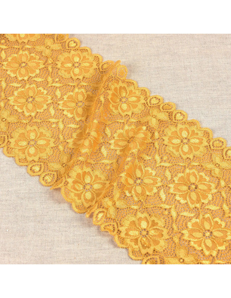 Elastic lace flower path - Mustard yellow