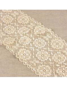 Elastic lace flower path - Ecru