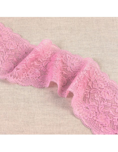 Elastic lace delicate flowers - Pink