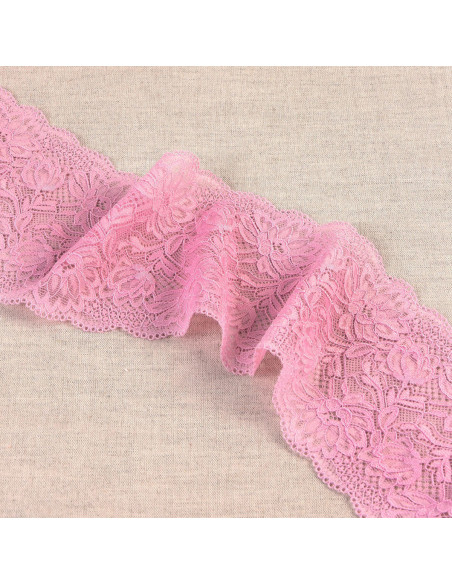 Elastic lace delicate flowers - Pink