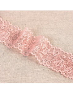 Elastic lace flowers and stems - Salmon