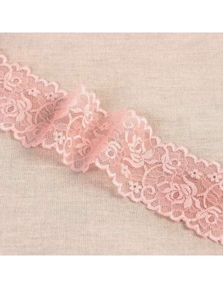 Elastic lace flowers and stems - Salmon