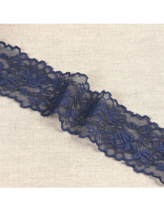Elastic lace flowers and stems - Navy blue