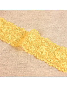 Elastic lace flowers and stems - Gold yellow