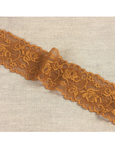 Elastic lace flowers and stems - Hazelnut