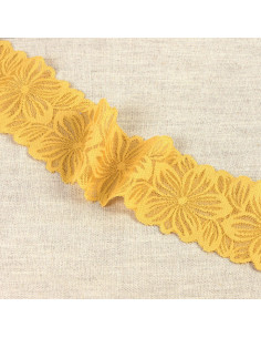 Elastic lace flower petals - Mustard yellow