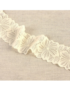 Elastic flower petal lace - Ecru
