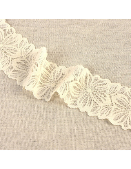 Elastic flower petal lace - Ecru