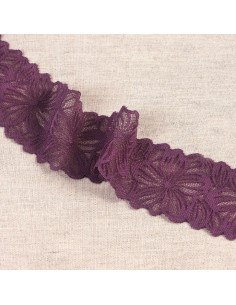 Elastic lace flower petals - Plum