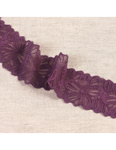 Elastic lace flower petals - Plum