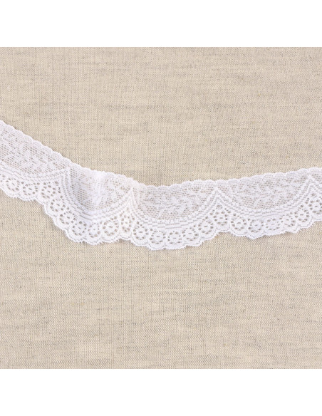 Scalloped elastic lace - White