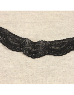 Scalloped elastic lace - Black