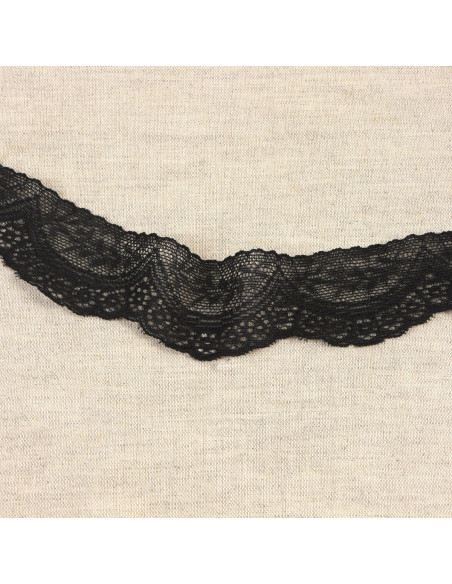 Scalloped elastic lace - Black