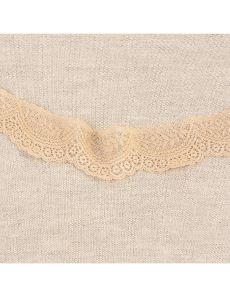 Scalloped elastic lace - Beige
