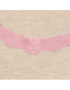 Scalloped elastic lace - Pink