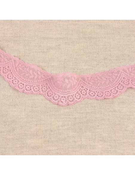 Scalloped elastic lace - Pink
