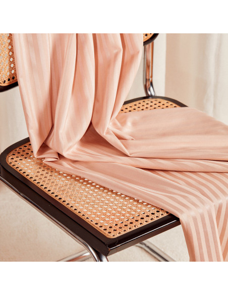 Cotton Viscose Fabric Stripes Blush - Atelier Brunette