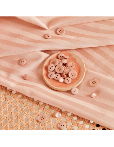 Cotton Viscose Fabric Stripes Blush - Atelier Brunette