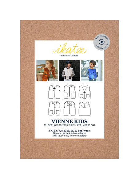Unisex sleeveless vest pattern Vienne kids - Ikatee