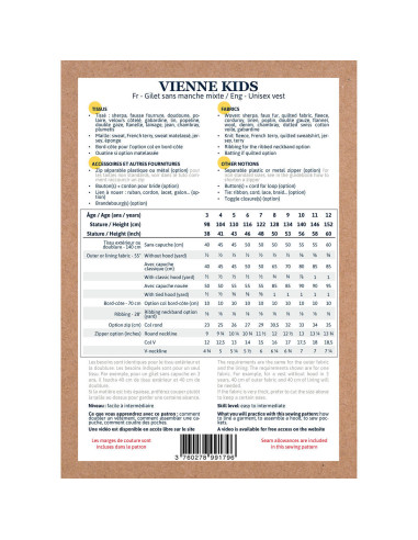 Unisex sleeveless vest pattern Vienne kids - Ikatee