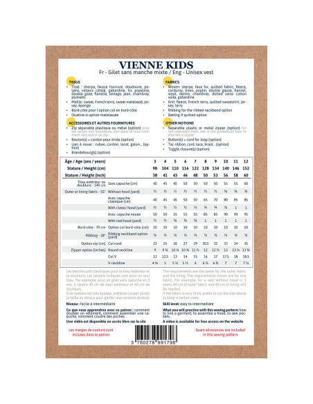 Unisex sleeveless vest pattern Vienne kids - Ikatee