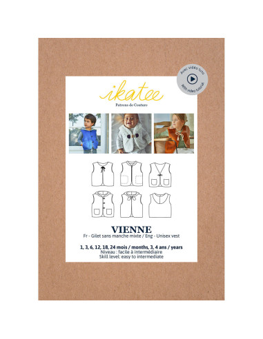 Unisex sleeveless vest pattern Vienne - Ikatee
