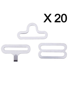 Set of 20 bow tie clips - Silver