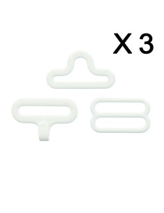 Set of 3 bow tie clips - White