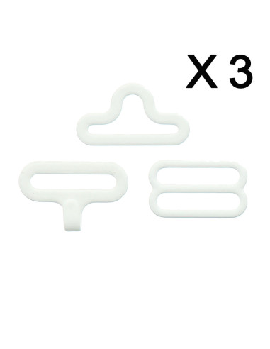 Set of 3 bow tie clips - White