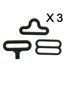 Set of 3 bow tie clips - Black