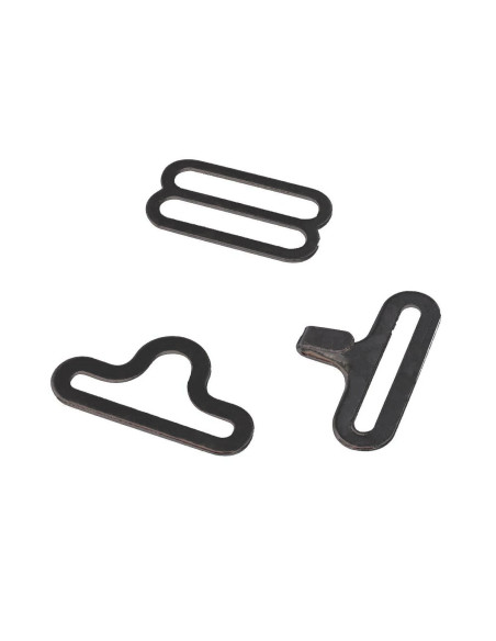Set of 3 bow tie clips - Black